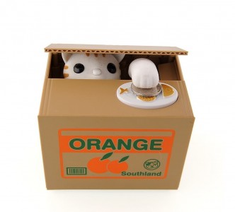 ΚΟΥΜΠΑΡΑΣ ΑΥΤΟΜΑΤΟΣ MISCHIEF SAVING BOX - CAT ORANGE (ΟΕΜ)